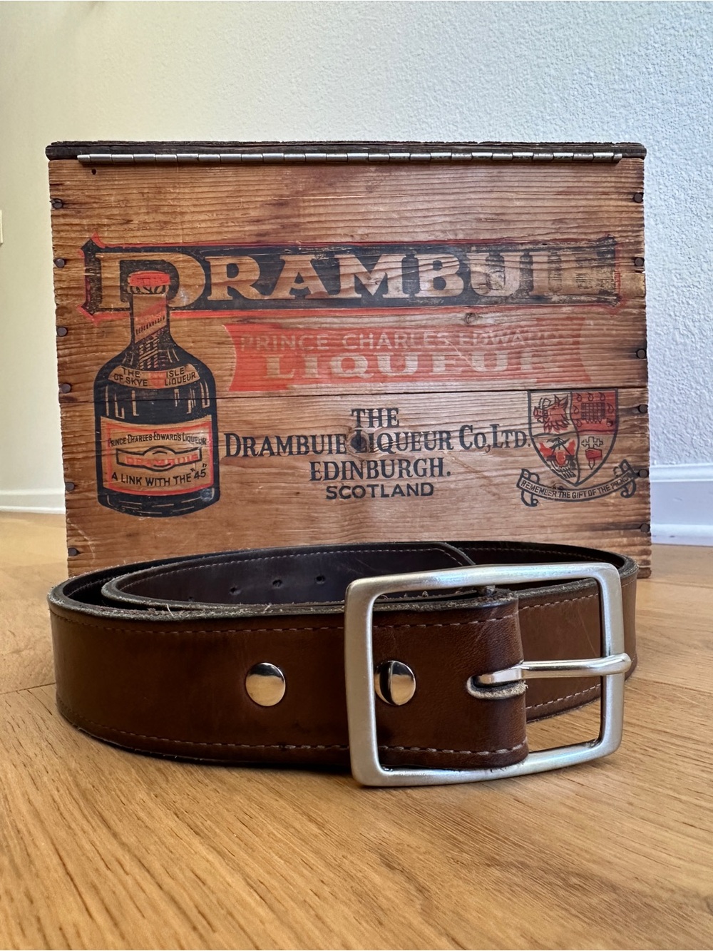 Classic Brown Leather Belt with Silver Buckle